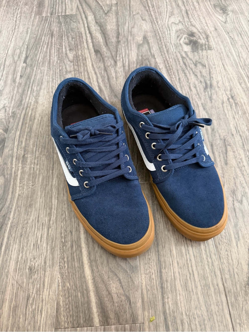 Men’s Vans Navy Sneakers with White Stripe and Gum Sole